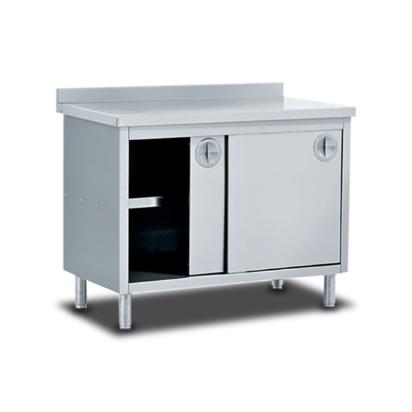 Working Table With Sliding Doors, Intermediate & Bottom Shelf